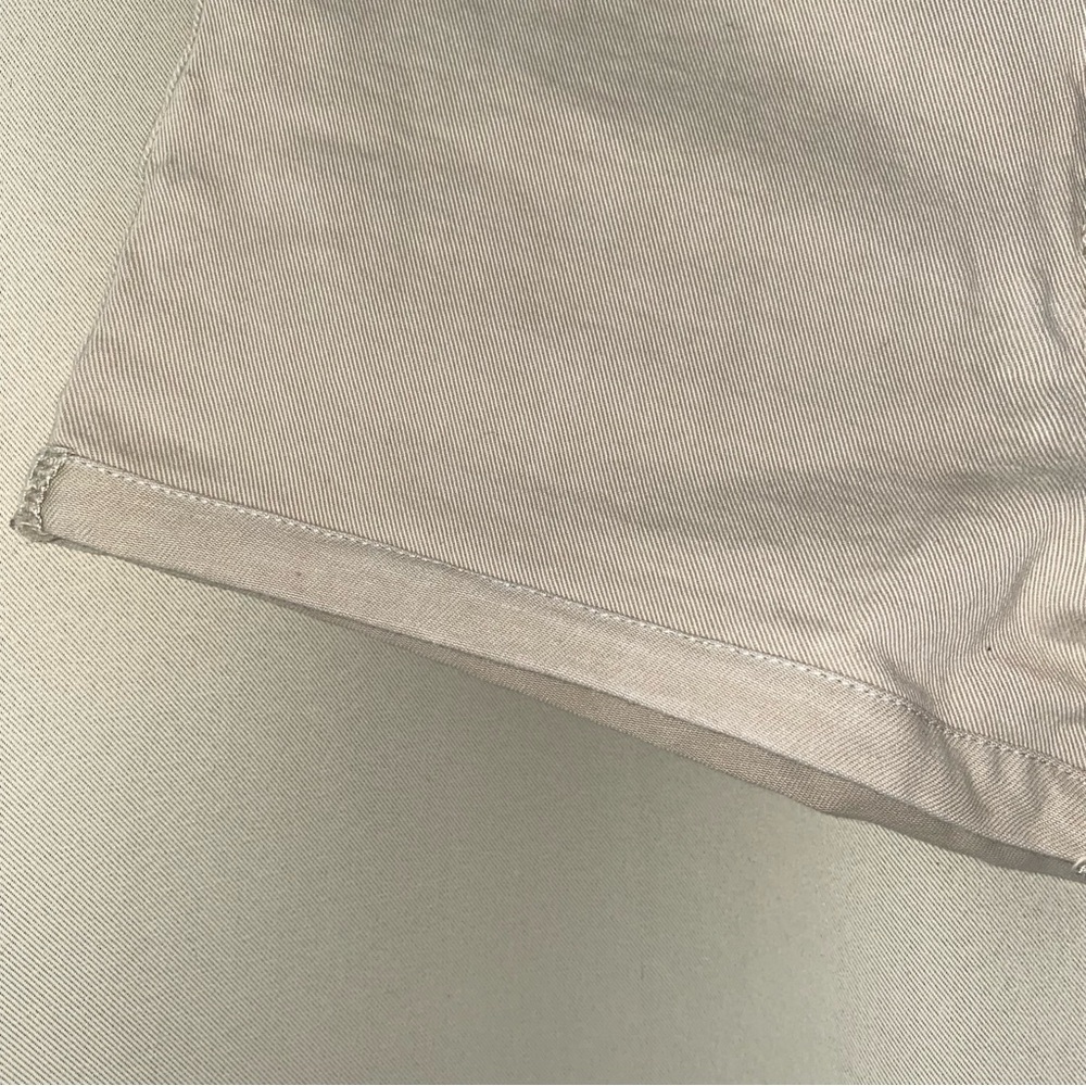 Garage Retro High Waist Tan Jean Shorts with Tailored Hem - Picture 3 of 4